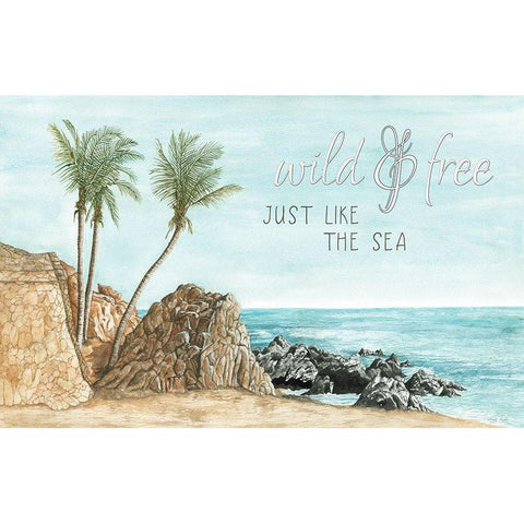 Wild And Free Just like the Sea White Modern Wood Framed Art Print by Jacobs, Cindy