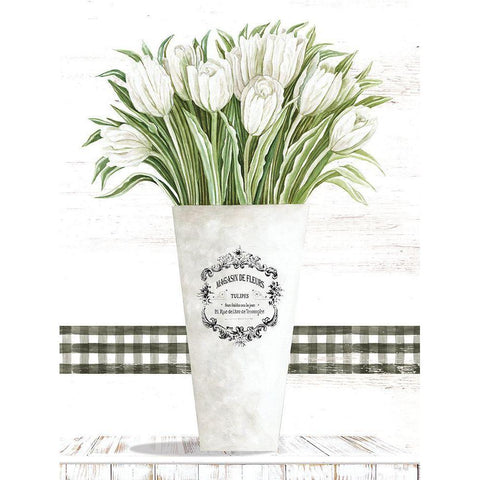 White Tulips White Modern Wood Framed Art Print by Jacobs, Cindy