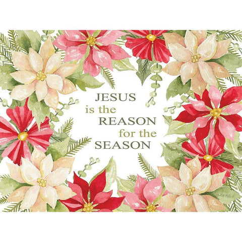 Jesus is the Reason for the Season White Modern Wood Framed Art Print by Jacobs, Cindy