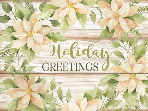 Holiday Greetings White Modern Wood Framed Art Print with Double Matting by Jacobs, Cindy