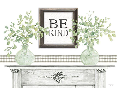 Be Kind Table Black Ornate Wood Framed Art Print with Double Matting by Jacobs, Cindy