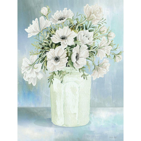 White Blooms II White Modern Wood Framed Art Print by Jacobs, Cindy