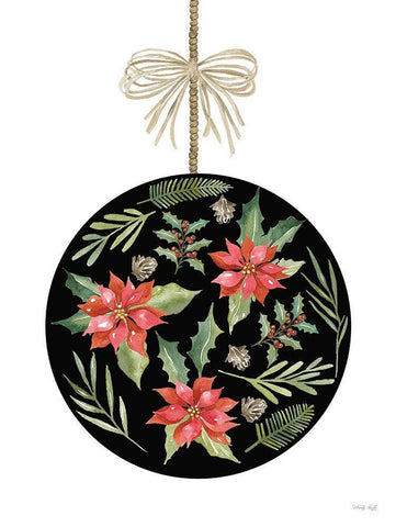 Christmas Ornament III Black Ornate Wood Framed Art Print with Double Matting by Jacobs, Cindy