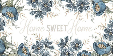 Home Sweet Home White Modern Wood Framed Art Print with Double Matting by Jacobs, Cindy