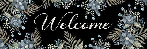 Welcome Black Ornate Wood Framed Art Print with Double Matting by Jacobs, Cindy