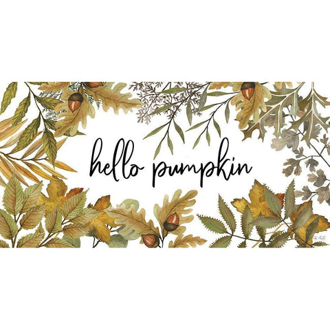 Hello Pumpkin White Modern Wood Framed Art Print by Jacobs, Cindy