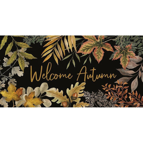Welcome Autumn Black Modern Wood Framed Art Print by Jacobs, Cindy