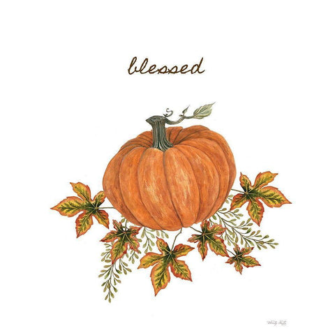 Blessed Pumpkin Gold Ornate Wood Framed Art Print with Double Matting by Jacobs, Cindy