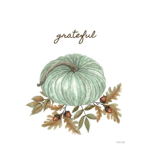 Grateful Pumpkin Black Modern Wood Framed Art Print with Double Matting by Jacobs, Cindy