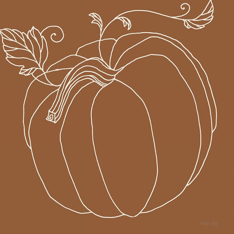 Simple Pumpkin I White Modern Wood Framed Art Print with Double Matting by Jacobs, Cindy