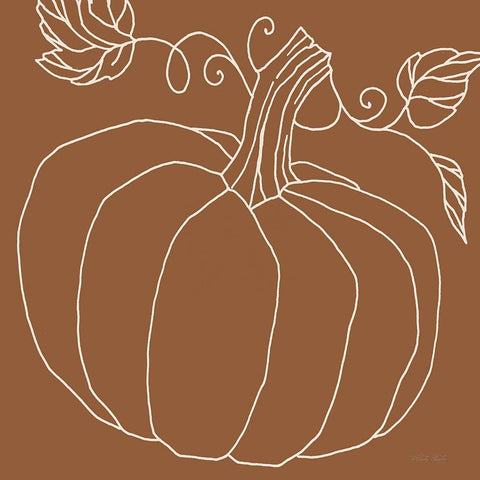 Simple Pumpkin II Black Modern Wood Framed Art Print with Double Matting by Jacobs, Cindy