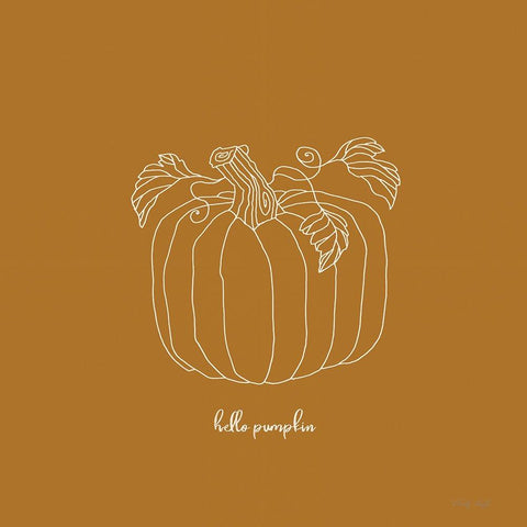 Hello Pumpkin White Modern Wood Framed Art Print by Jacobs, Cindy