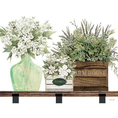 Farm House Florals Black Modern Wood Framed Art Print by Jacobs, Cindy