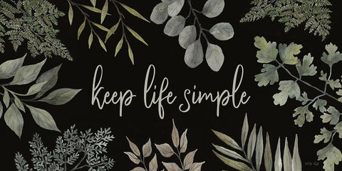 Keep Life Simple Black Ornate Wood Framed Art Print with Double Matting by Jacobs, Cindy