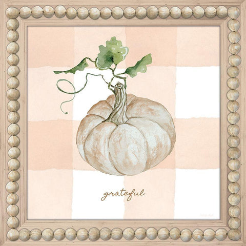 Grateful Pumpkin White Modern Wood Framed Art Print with Double Matting by Jacobs, Cindy