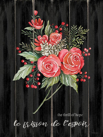 Thrill of Hope Floral Black Ornate Wood Framed Art Print with Double Matting by Jacobs, Cindy