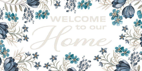 Welcome to Our Home Black Ornate Wood Framed Art Print with Double Matting by Jacobs, Cindy