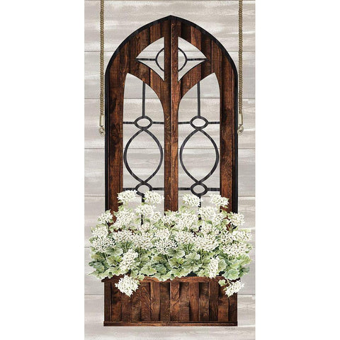 Floral Arch White Modern Wood Framed Art Print by Jacobs, Cindy