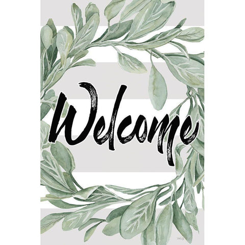 Welcome White Modern Wood Framed Art Print by Jacobs, Cindy