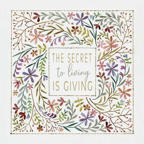 The Secret to Living is Giving White Modern Wood Framed Art Print by Jacobs, Cindy