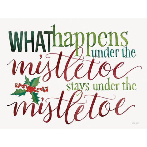 Under the Mistletoe  Black Modern Wood Framed Art Print with Double Matting by Jacobs, Cindy