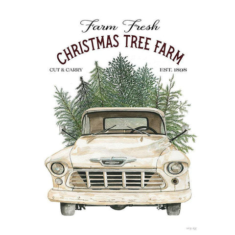 Christmas Tree Farm White Modern Wood Framed Art Print by Jacobs, Cindy