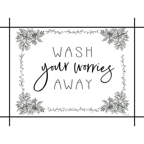 Wash Your Worries Away Gold Ornate Wood Framed Art Print with Double Matting by Jacobs, Cindy