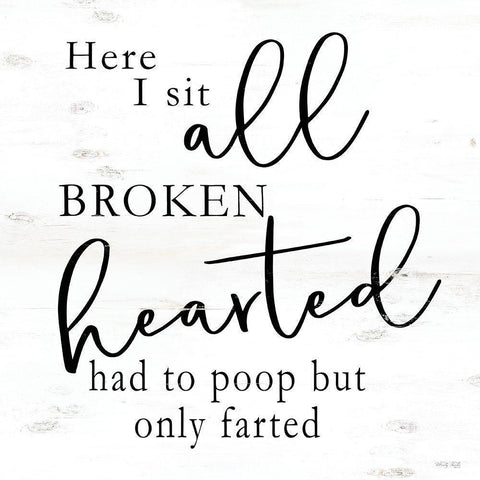 Here I Sit White Modern Wood Framed Art Print by Jacobs, Cindy