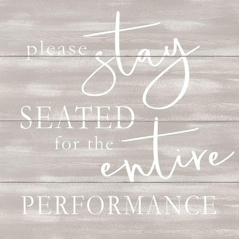 Please Stay Seated White Modern Wood Framed Art Print with Double Matting by Jacobs, Cindy