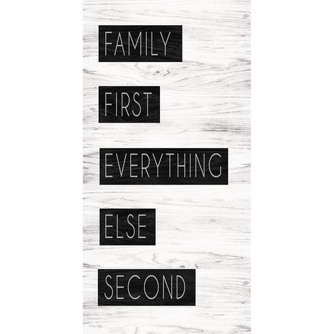 Family First White Modern Wood Framed Art Print by Jacobs, Cindy