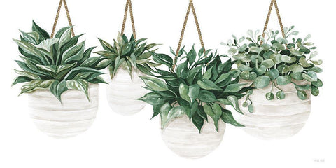 Hanging Plants Black Ornate Wood Framed Art Print with Double Matting by Jacobs, Cindy