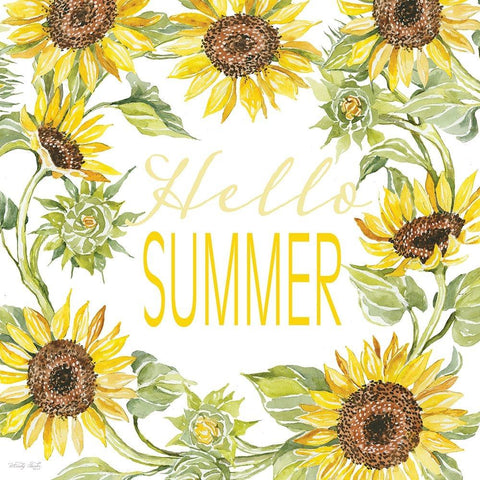 Hello Summer Gold Ornate Wood Framed Art Print with Double Matting by Jacobs, Cindy