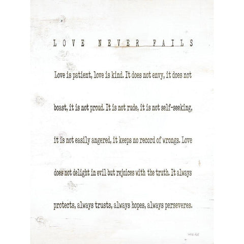 Love Never Fails II Black Modern Wood Framed Art Print by Jacobs, Cindy