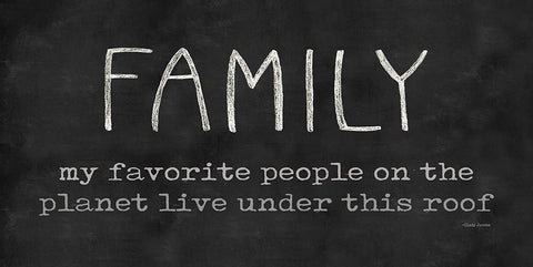 Family - My Favorite People Black Modern Wood Framed Art Print by Jacobs, Cindy