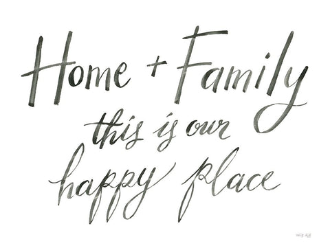 Home + Family I Black Ornate Wood Framed Art Print with Double Matting by Jacobs, Cindy