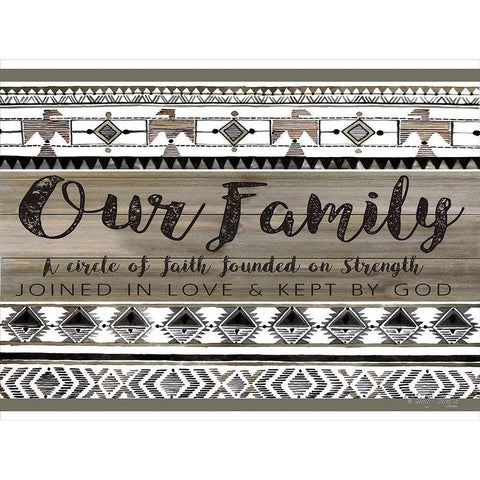 Our Family Black Modern Wood Framed Art Print with Double Matting by Jacobs, Cindy