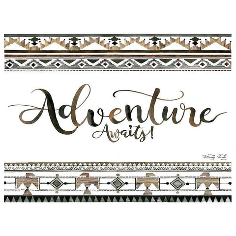 Adventure Awaits Gold Ornate Wood Framed Art Print with Double Matting by Jacobs, Cindy