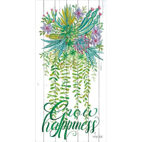 Grow Happiness Black Modern Wood Framed Art Print by Jacobs, Cindy