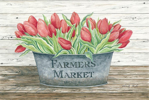 Farmers Market Tulips Black Ornate Wood Framed Art Print with Double Matting by Jacobs, Cindy