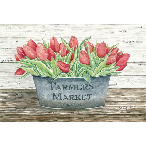 Farmers Market Tulips Gold Ornate Wood Framed Art Print with Double Matting by Jacobs, Cindy