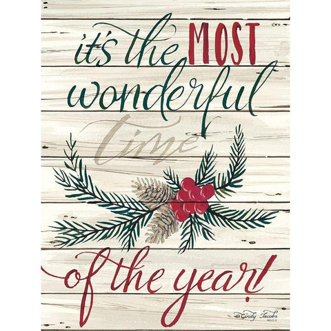 The Most Wonderful Time Black Modern Wood Framed Art Print with Double Matting by Jacobs, Cindy