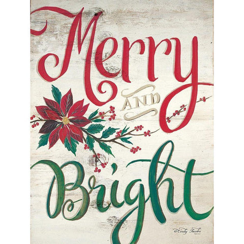 Merry and Bright Black Modern Wood Framed Art Print with Double Matting by Jacobs, Cindy