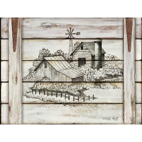 Down on the Farm White Modern Wood Framed Art Print by Jacobs, Cindy