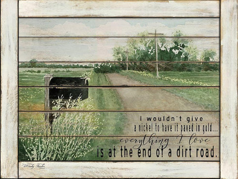 The End of a Dirt Road Black Ornate Wood Framed Art Print with Double Matting by Jacobs, Cindy