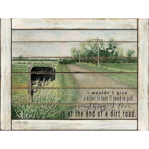 The End of a Dirt Road Black Modern Wood Framed Art Print with Double Matting by Jacobs, Cindy