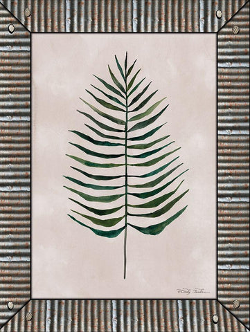 Areca Leaf  White Modern Wood Framed Art Print with Double Matting by Jacobs, Cindy