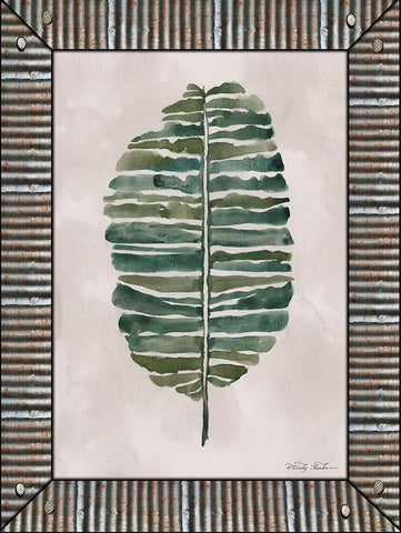 Banana Leaf  White Modern Wood Framed Art Print with Double Matting by Jacobs, Cindy