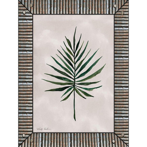 Palm Leaf  Gold Ornate Wood Framed Art Print with Double Matting by Jacobs, Cindy