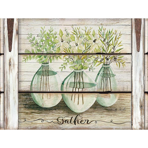 Eucalyptus - Gather Gold Ornate Wood Framed Art Print with Double Matting by Jacobs, Cindy