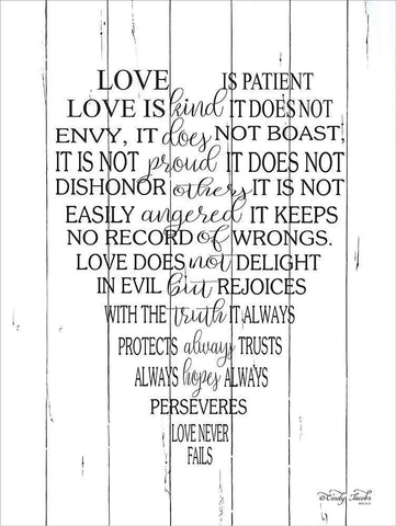 Love is Patient     Black Ornate Wood Framed Art Print with Double Matting by Jacobs, Cindy